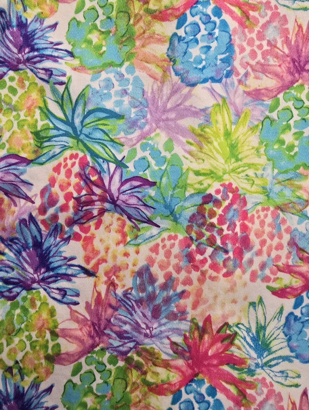 Nicole Miller Pineapple Print Dress Multicolor Tropical Sleeveless Shift  16 - Picture 8 of 12